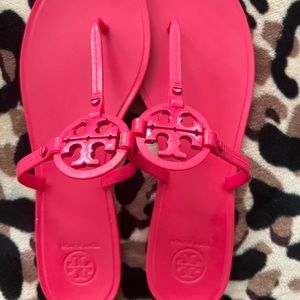 Red Tory Burch jelly sandals